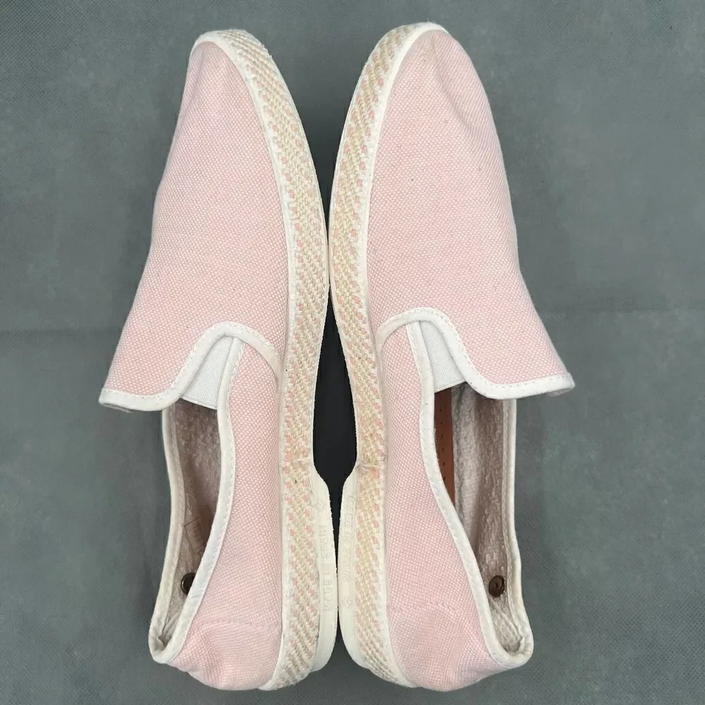 Rivieras Nymphe Cotton Canvas Slip On Classic Pink Canvas Sneakers Size 40